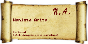 Nanista Anita névjegykártya